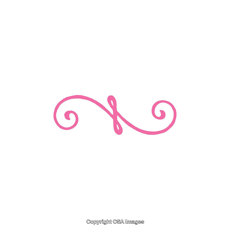Pink Hand-Drawn Decorative Flourish on a White Background