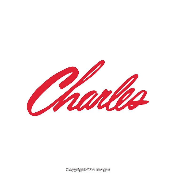Artistic Word Design Featuring the Name Charles in Bold Red Script