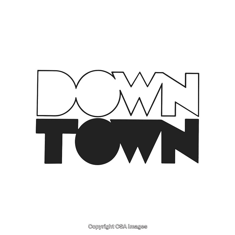 Minimalist Black and White Typography With Modern Downtown Concept