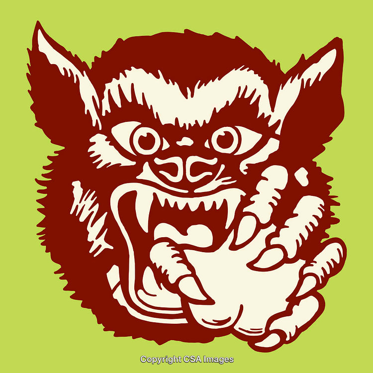 Stylized Artistic Illustration of a Ferocious Creature with Bold Colors