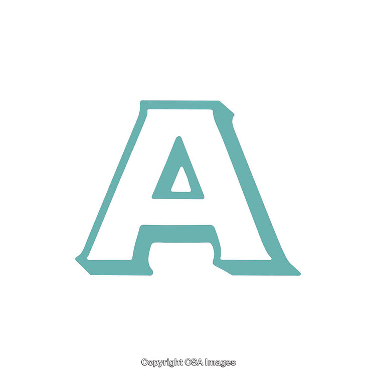 Stylized Blue Letter A on White Background Art Design