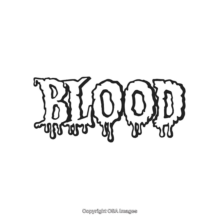 Dripping Horror-Themed Blood Text Design on White Background
