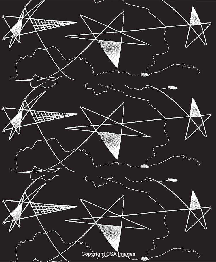 Abstract Black and White Geometric Pattern with Dynamic Lines and Shapes