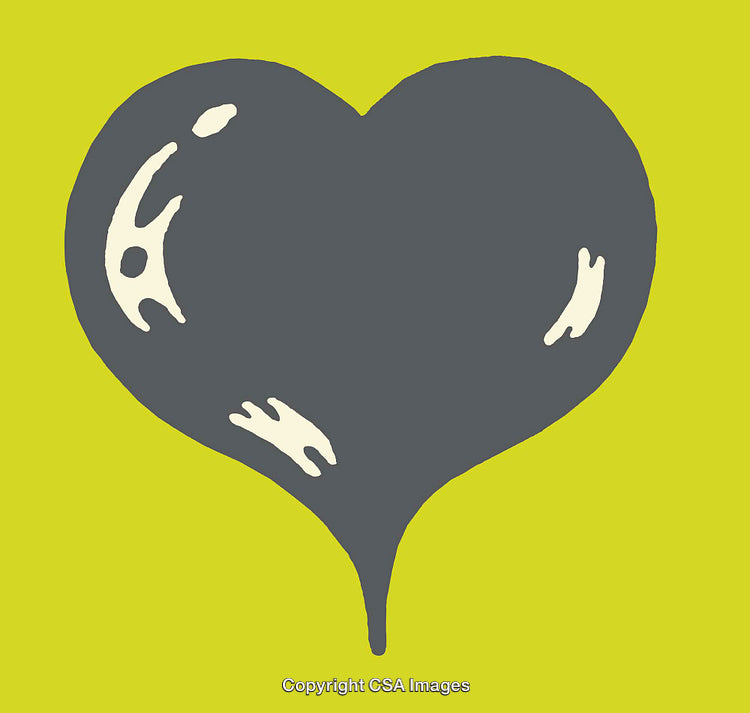 Artistic Illustration of a Heart Symbol on a Bold Green Background