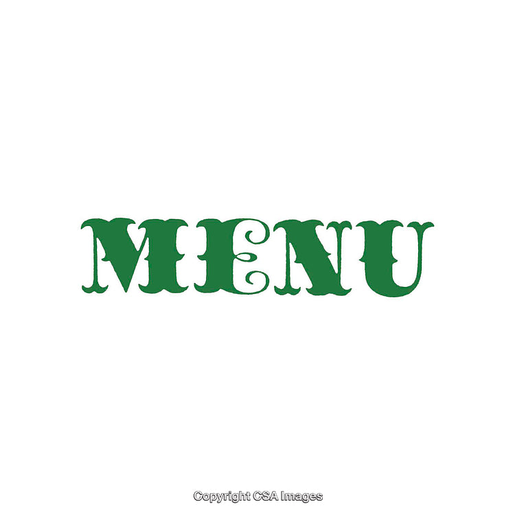 Elegant Green Menu Text Illustration with a Minimalistic Design