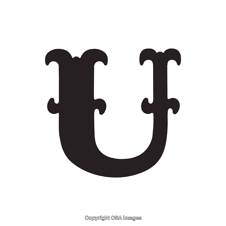 Elegant Ornate Serif Letter U in Vintage Typography Style
