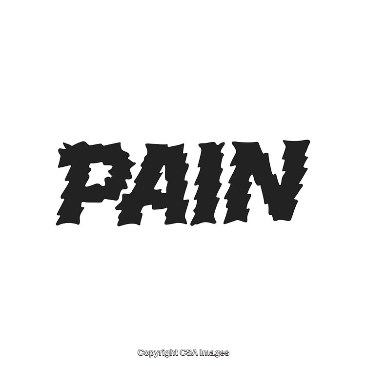 Dynamic Typographic Illustration of the Word Pain in Bold Typeface