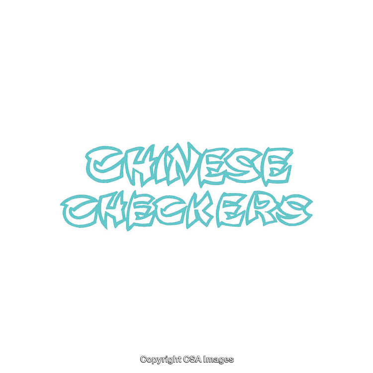 Decorative Text Artwork Featuring 'Chinese Checkers' in Bold Graphic Style