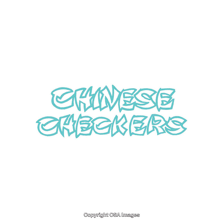 Decorative Text Artwork Featuring 'Chinese Checkers' in Bold Graphic Style