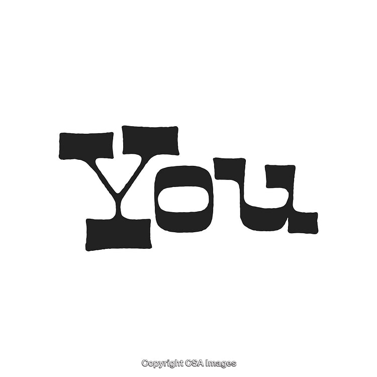 Bold Black Typography Displaying 'You' on White Background