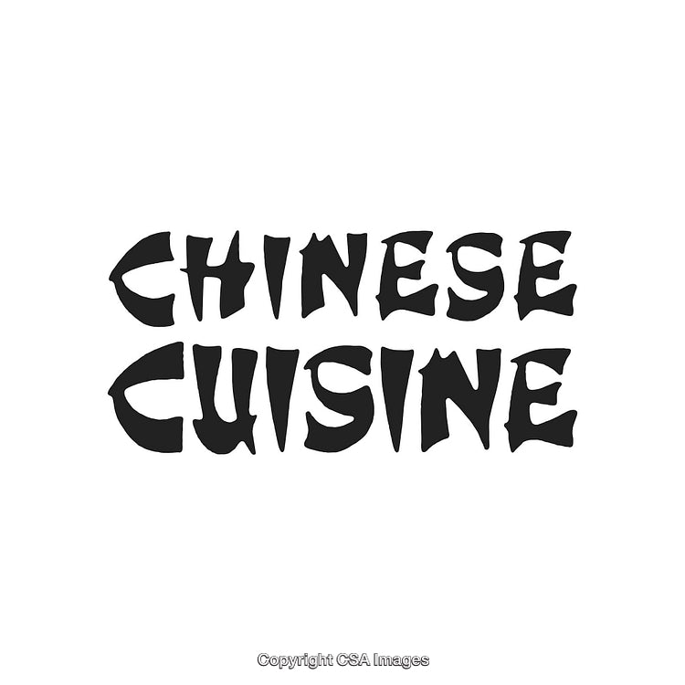 Stylized Typography Design Highlighting the Words 'Chinese Cuisine'