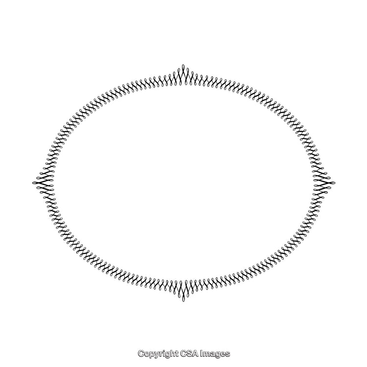Elegant Black and White Circular Frame With Intricate Symmetrical Details