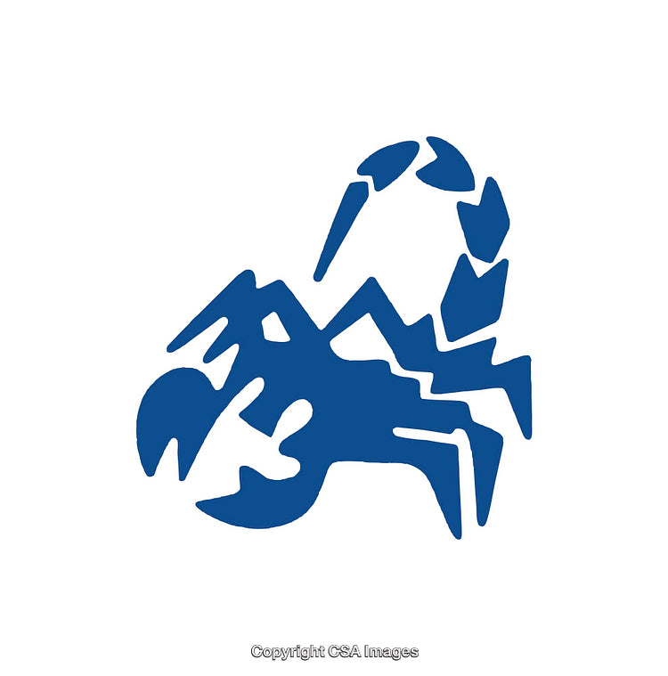Abstract Blue Scorpion Icon in Minimalist Design Style