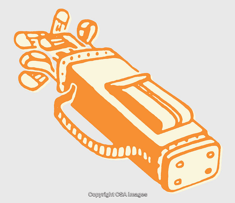 Stylized Illustration of a Hand Carrying Sports Equipment in Orange Tones