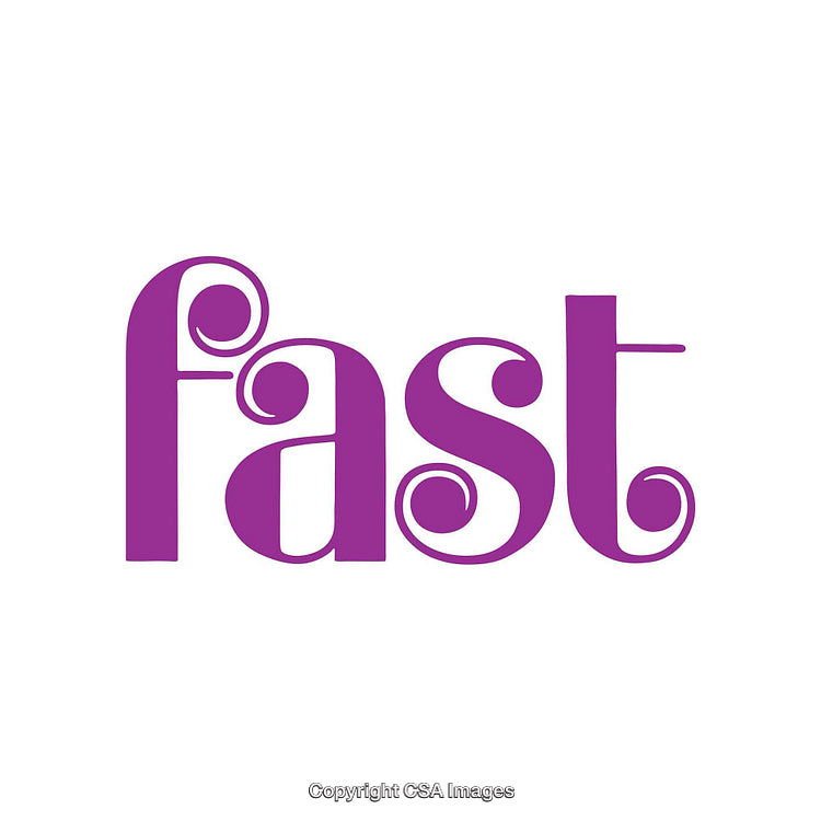 Creative Purple Word Art Focused on Fast Typography