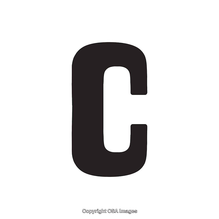 Black Bold Letter C on a Clean White Background