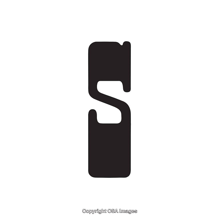 Abstract Representation of the Letter S in Bold Black Design
