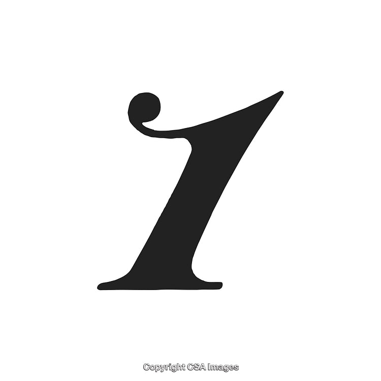 Stylized Black Letter 'I' on a Simple White Background