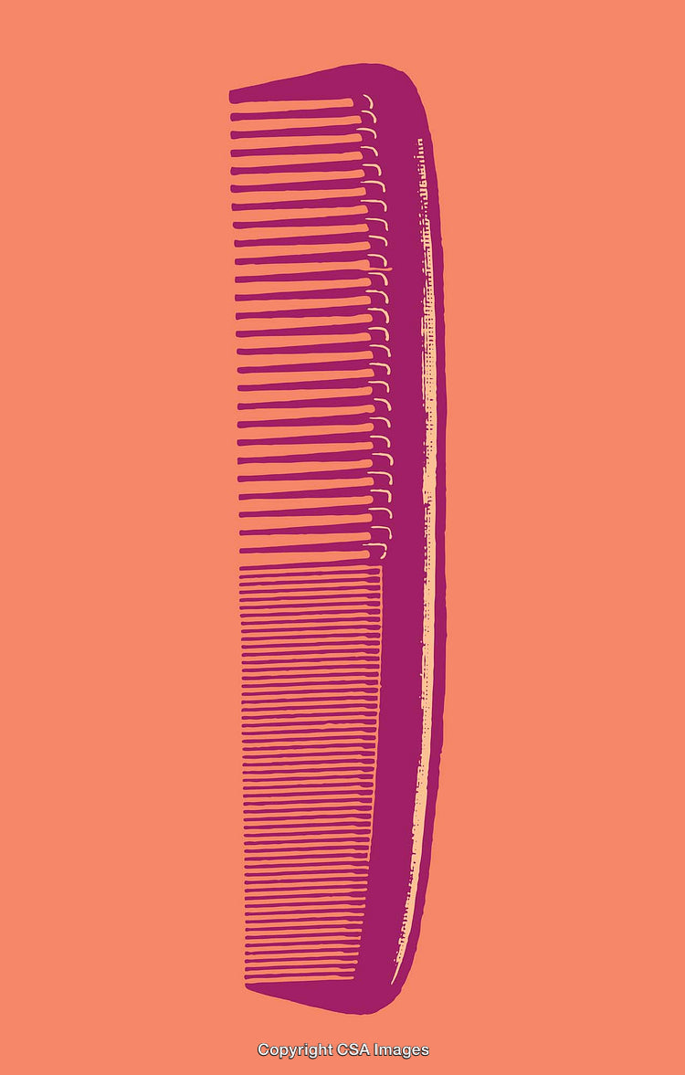 Vibrant Illustration of a Comb on a Bold Color Background