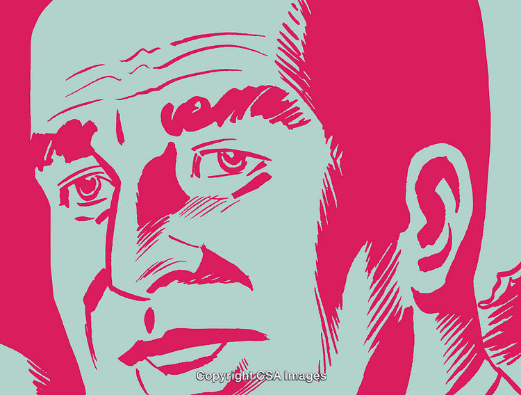 Bright Pop Art Illustration Featuring a Stylized Human Face in Bold Colors
