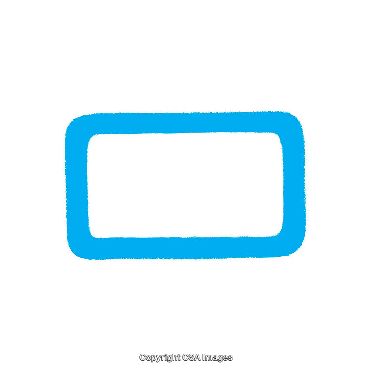 Minimalistic Blue Frame Illustration on White Background