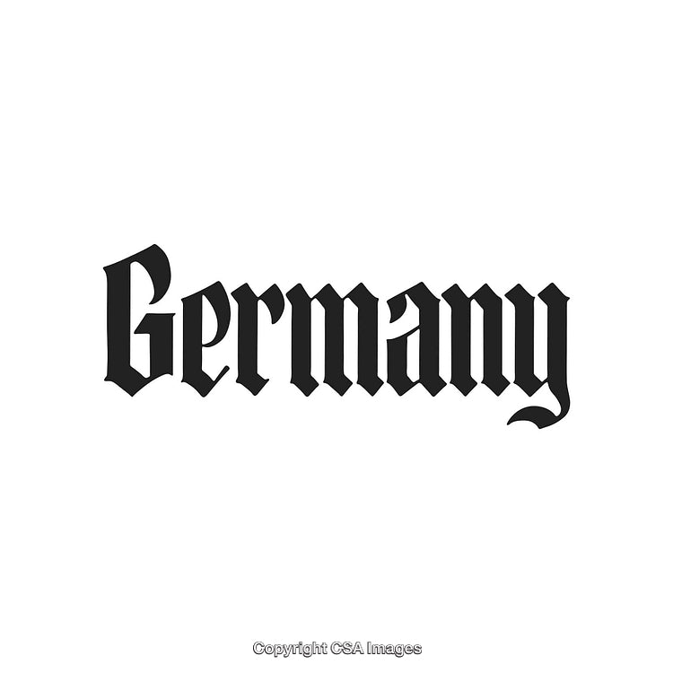Germany Word Art in Gothic Style Black Lettering Font Design