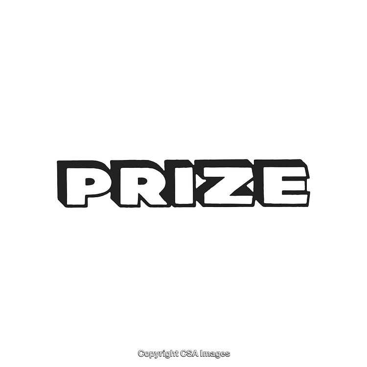Stylized Typography Featuring the Word Prize in Bold Black and White