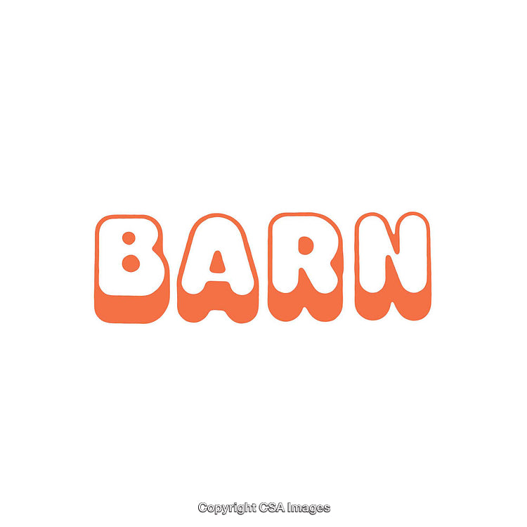 Playful Orange Lettering With Rounded Edges On White Background