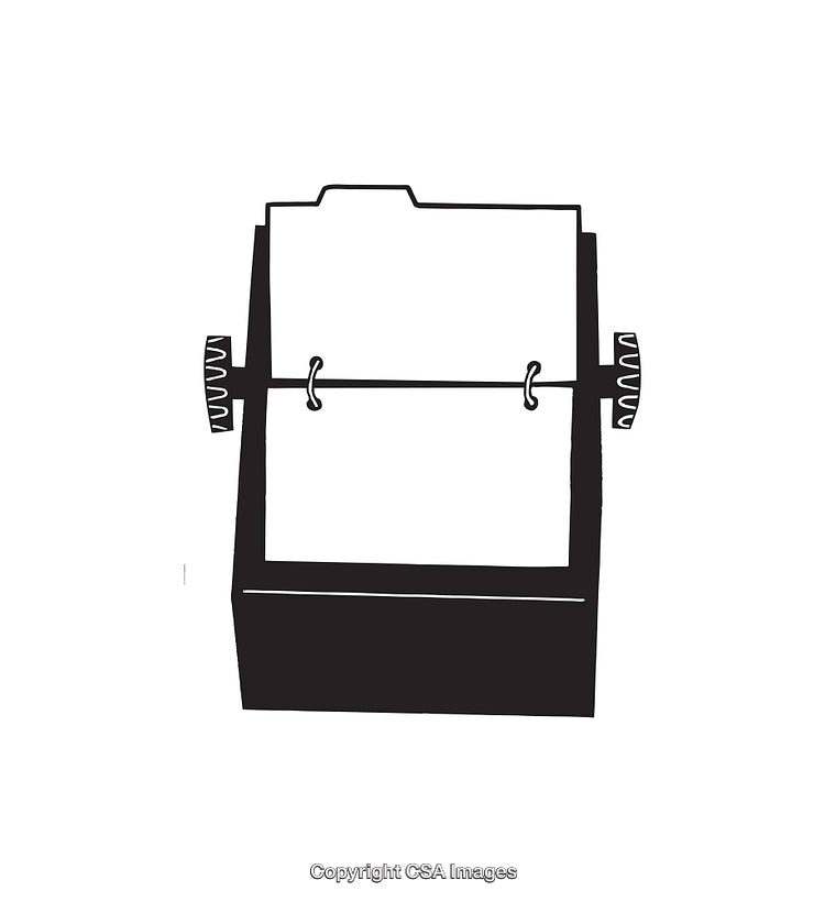 Black and White Line Art of a Rotary Address Book