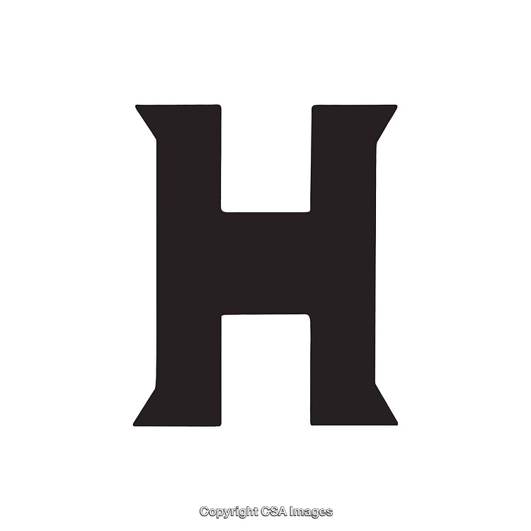 Bold Representation of the Letter H in Black Serif Design