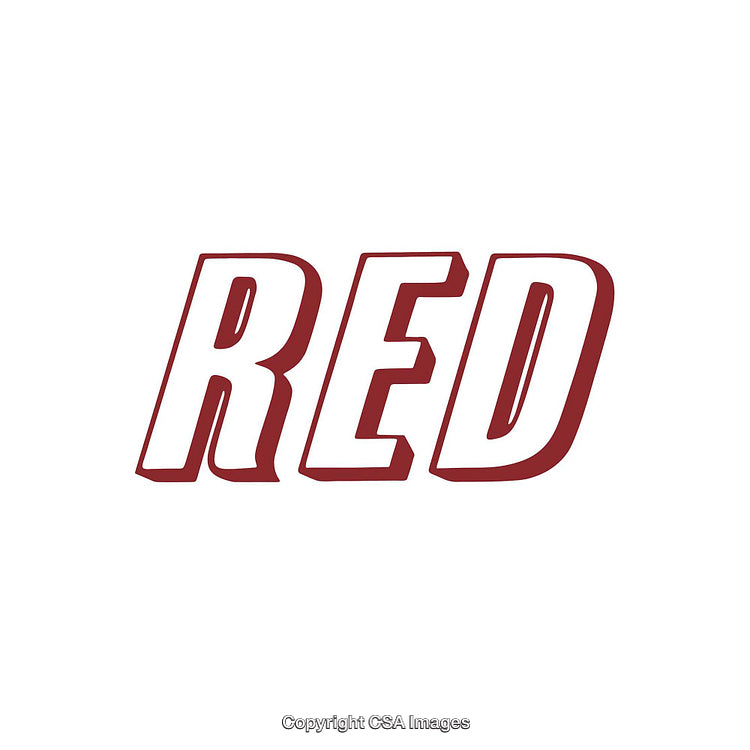 Stylized Red Text on White Background Featuring Bold Typography