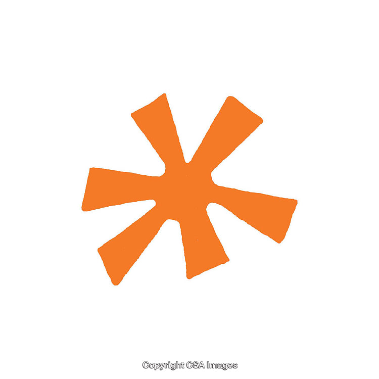 Orange Star Shape Artfully Designed on White Background