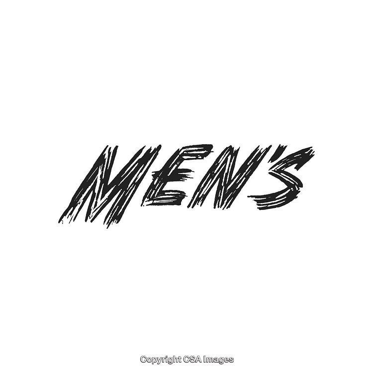 Bold Handwritten Men's Text Isolated on a White Background