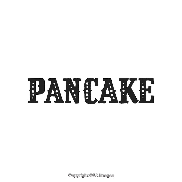 Vintage Typography Style Text Featuring the Word Pancake in Bold Design