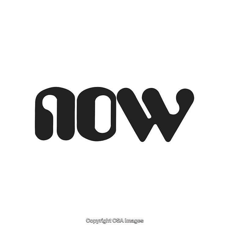 Abstract Typography of the Word 'Now' in Black and Modern Style