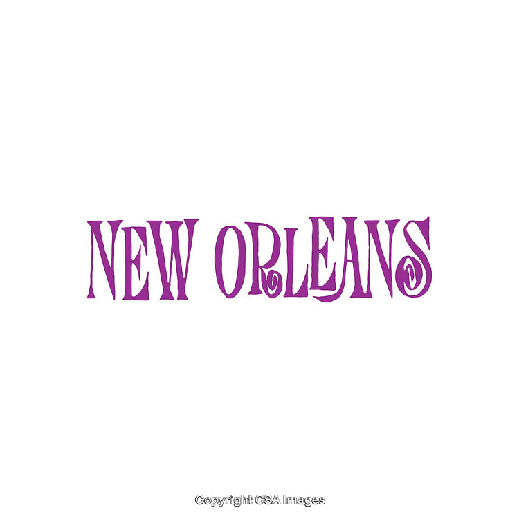 Colorful Typography Art Featuring New Orleans in Stylish Purple Letters