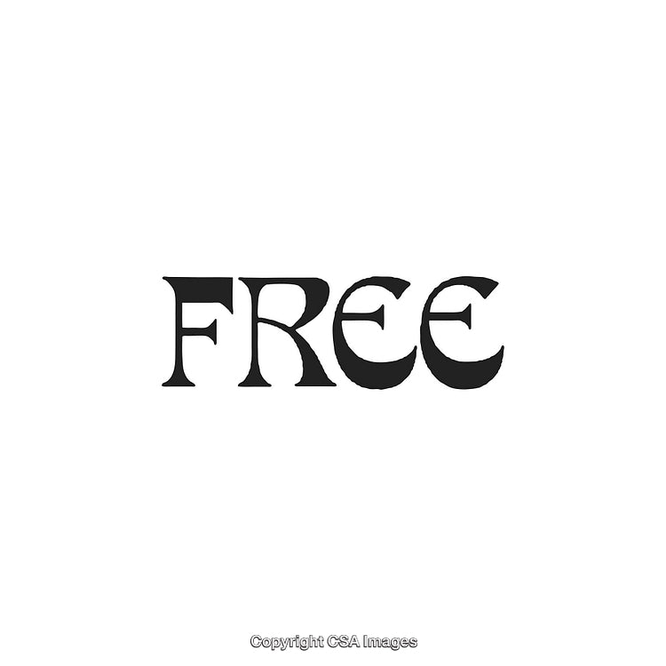 Bold Black Typography of Word Free on White Background