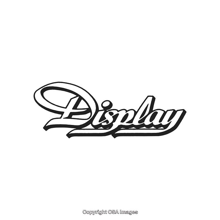 Stylish Black-And-White Typography Design Featuring the Word Display in Cursive