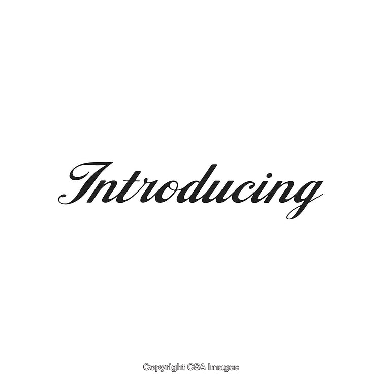 Elegant Script Text 'Introducing' on a Minimal White Background