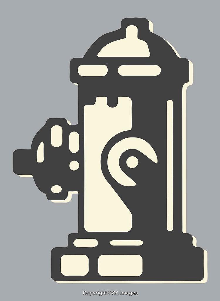 Minimalist Illustration of a Fire Hydrant Icon with Vintage Aesthetic