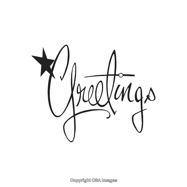 Elegant Handwritten Greetings Typography Artwork Featuring Decorative Star Element