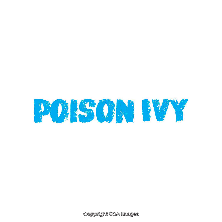 Bold Blue Text Displaying 'Poison Ivy' on a Clean White Background