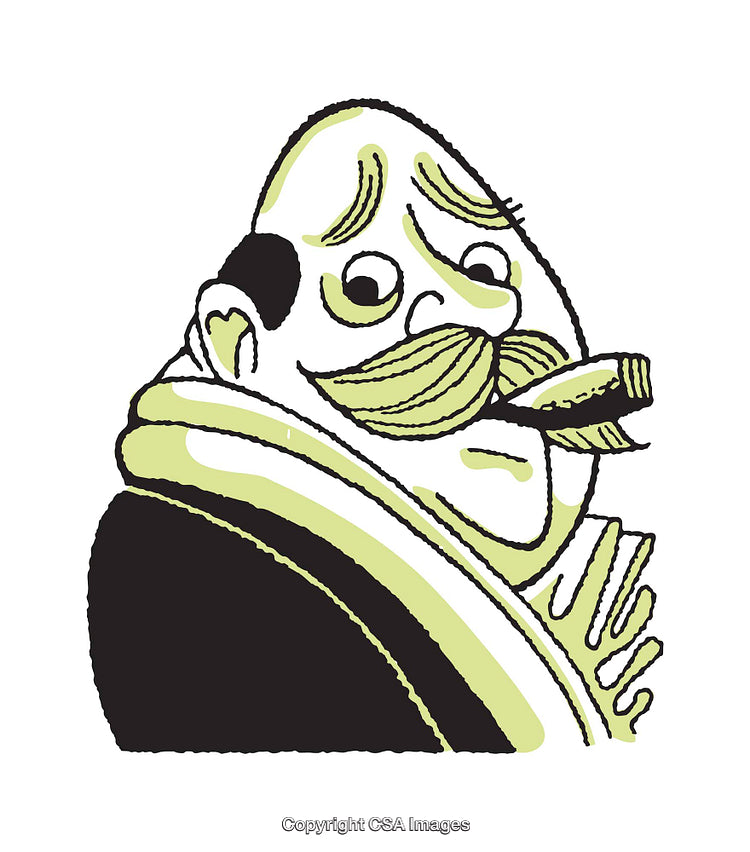 Vintage Styled Illustration of a Mustachioed Gentleman