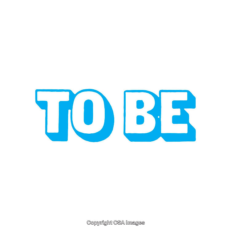 Blue Text "To Be" in Bold Typography on White Background