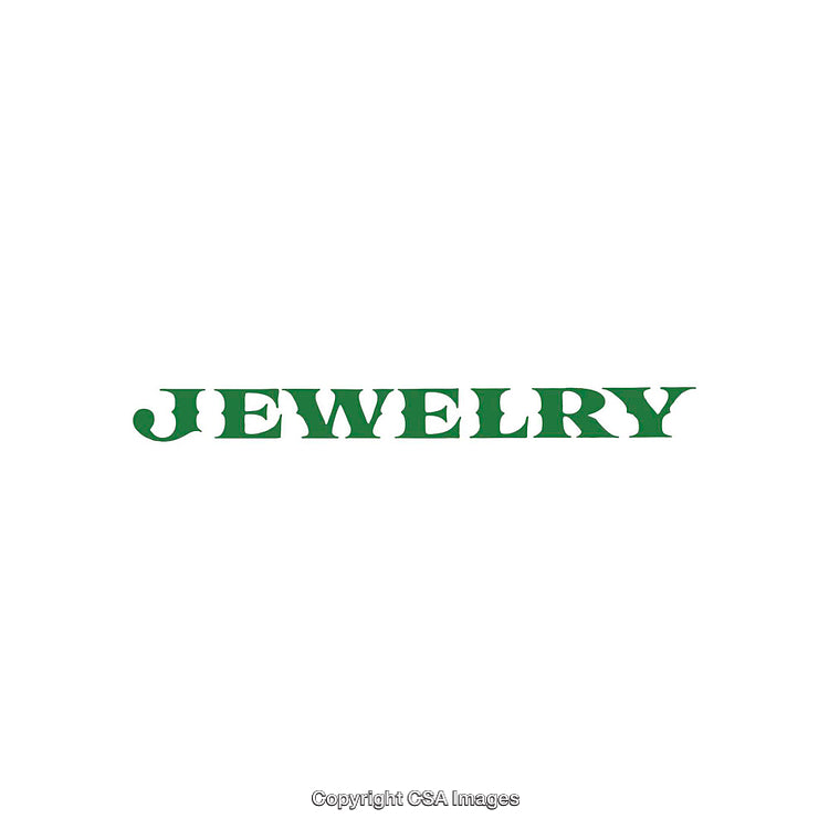 Minimalistic Green Text on White Background Featuring the Word 'Jewelry'