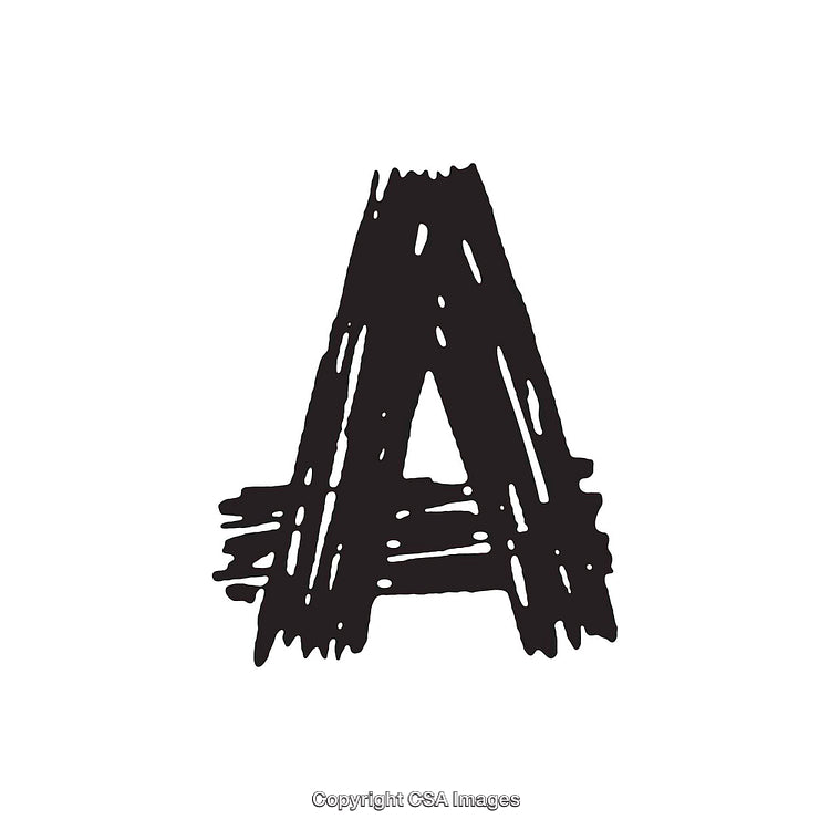 Decorative Hand-Drawn Letter A with Artistic Brush Design