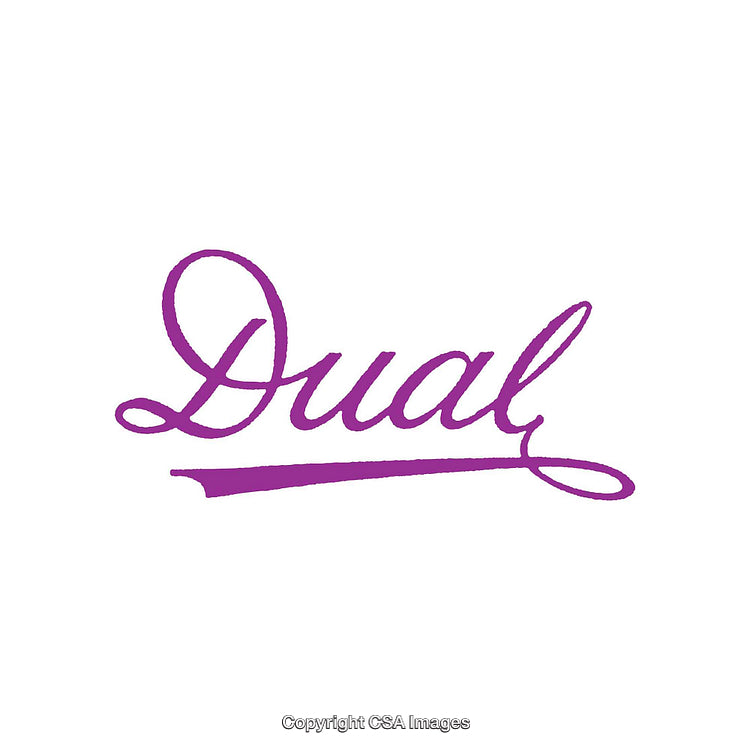 Elegant Purple Calligraphy Displaying the Word 'Dual' on White Background