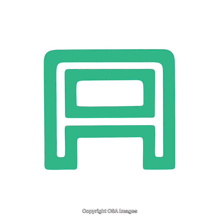 Artistic Green Letter A on White Background