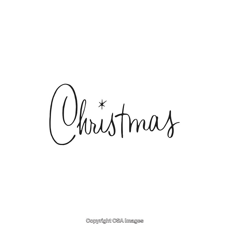 Elegant Handwritten Christmas Calligraphy Design with Simple Festive Accent