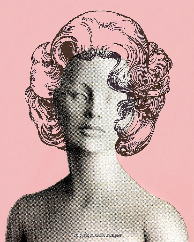 Classic Vintage Art Style Illustration of a Woman with Retro Aesthetic